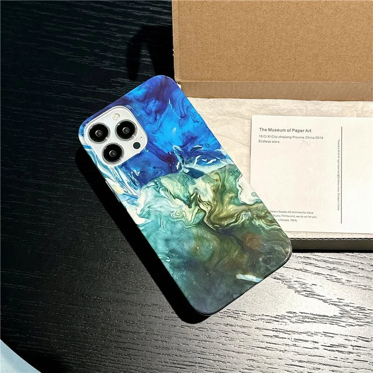 ARU For iPhone 14 Pro Max Cell Phone Cases Water Transfer Printing TPU Anti-Drop Cover Shadow