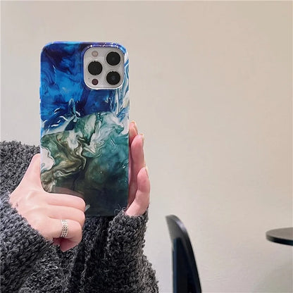 ARU For iPhone 14 Pro Max Cell Phone Cases Water Transfer Printing TPU Anti-Drop Cover Shadow
