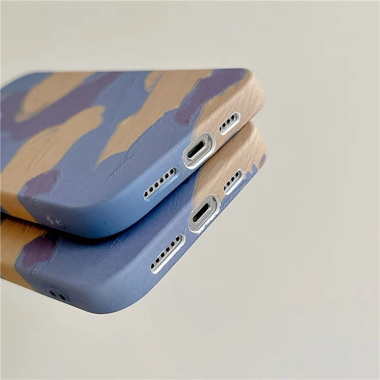 ARU For iPhone 13 Pro 6.1 inch Case Water Transfer Printing TPU Protection Phone Cover