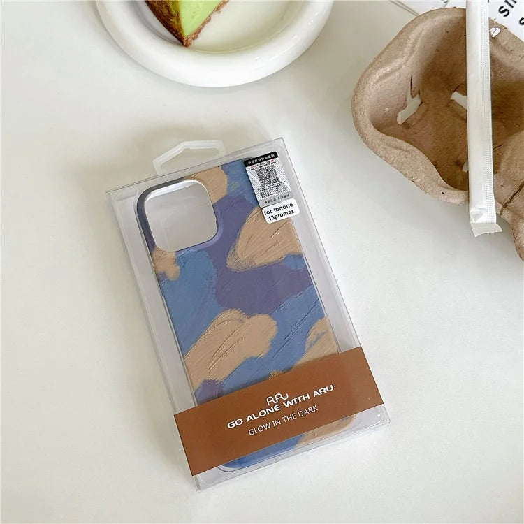 ARU For iPhone 13 Pro 6.1 inch Case Water Transfer Printing TPU Protection Phone Cover