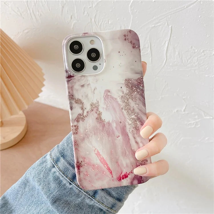 ARU For iPhone 13 Pro 6.1 inch Case Water Transfer Printing TPU Protection Phone Cover