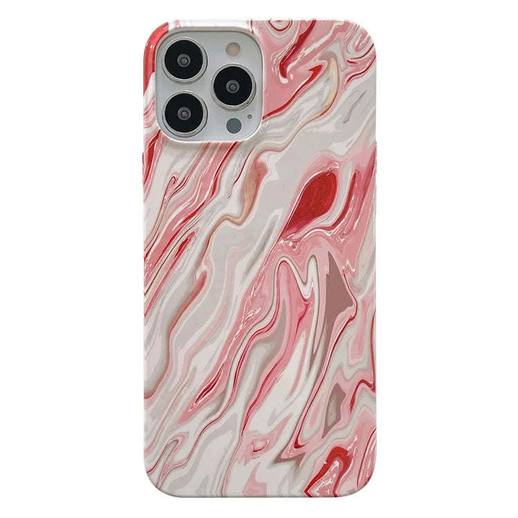 ARU For iPhone 13 Pro 6.1 inch Case Water Transfer Printing TPU Protection Phone Cover