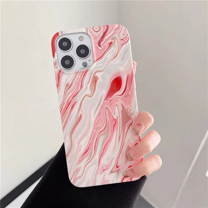ARU For iPhone 13 Pro 6.1 inch Case Water Transfer Printing TPU Protection Phone Cover