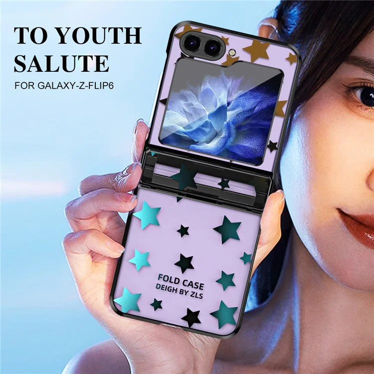 For Samsung Galaxy Z Flip6 5G Case Protective Hard PC Stars Pattern Phone Cover