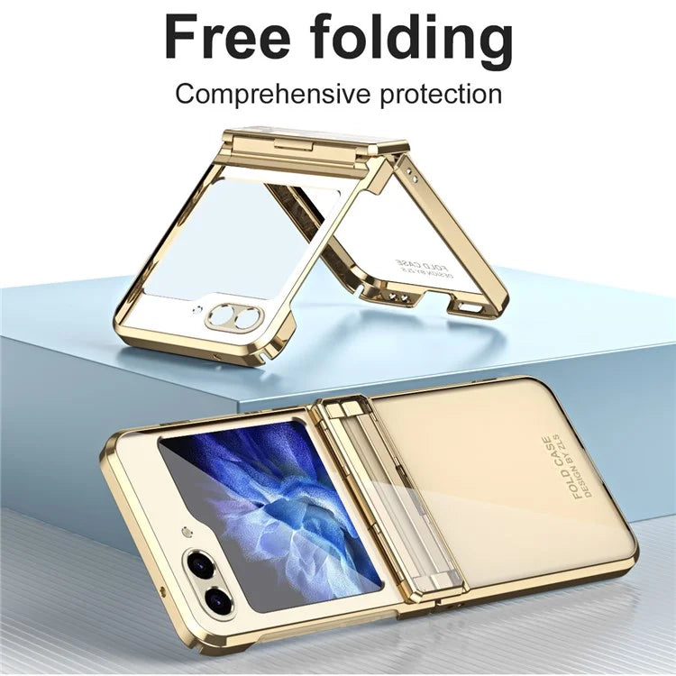 For Samsung Galaxy Z Flip6 5G Case Electroplating Hard PC Folding Phone Cover