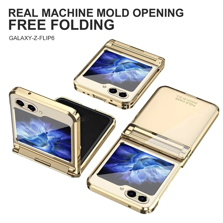 For Samsung Galaxy Z Flip6 5G Case Electroplating Hard PC Folding Phone Cover