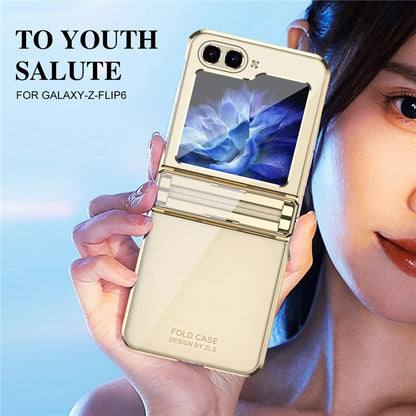 For Samsung Galaxy Z Flip6 5G Case Electroplating Hard PC Folding Phone Cover