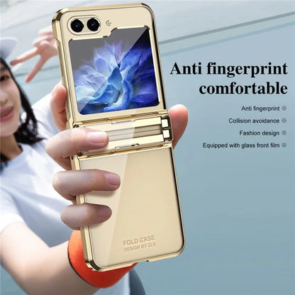For Samsung Galaxy Z Flip6 5G Case Electroplating Hard PC Folding Phone Cover