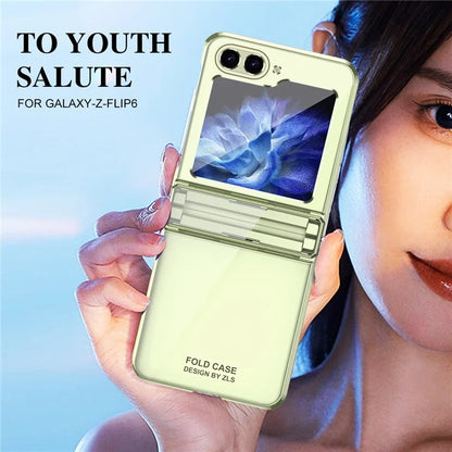 For Samsung Galaxy Z Flip6 5G Case Electroplating Hard PC Folding Phone Cover