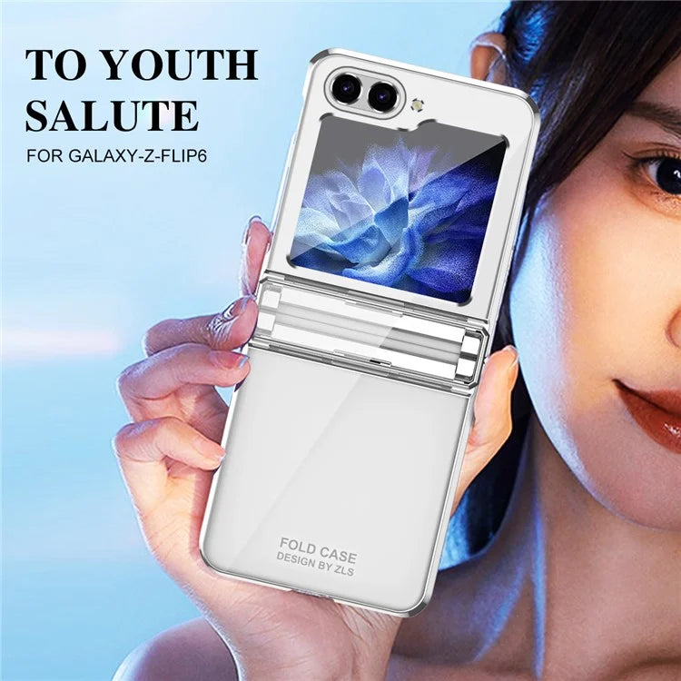 For Samsung Galaxy Z Flip6 5G Case Electroplating Hard PC Folding Phone Cover