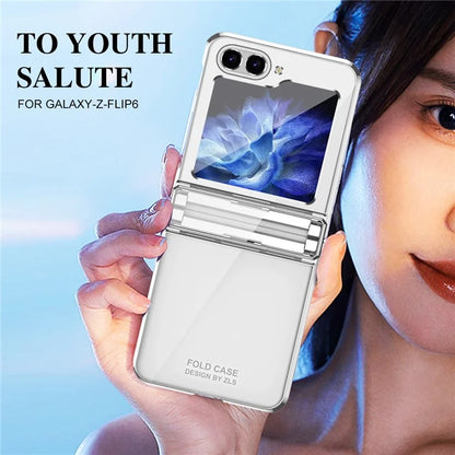 For Samsung Galaxy Z Flip6 5G Case Electroplating Hard PC Folding Phone Cover