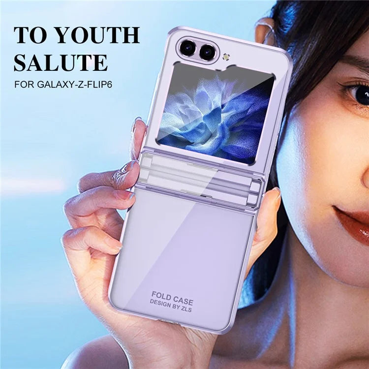 For Samsung Galaxy Z Flip6 5G Case Electroplating Hard PC Folding Phone Cover