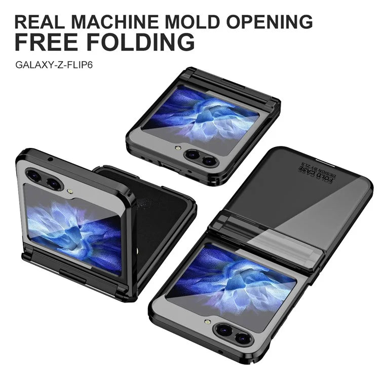For Samsung Galaxy Z Flip6 5G Case Electroplating Hard PC Folding Phone Cover