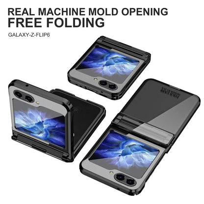For Samsung Galaxy Z Flip6 5G Case Electroplating Hard PC Folding Phone Cover