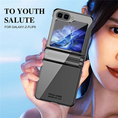 For Samsung Galaxy Z Flip6 5G Case Electroplating Hard PC Folding Phone Cover