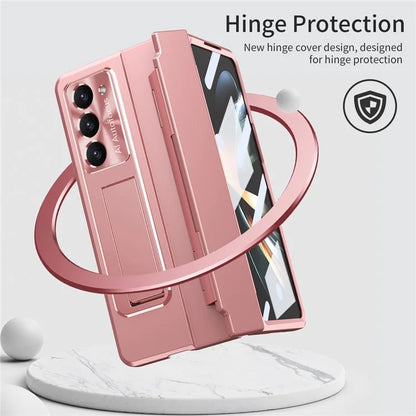 For Samsung Galaxy Z Fold6 5G Case Hinge Protection PC Phone Cover with Kickstand