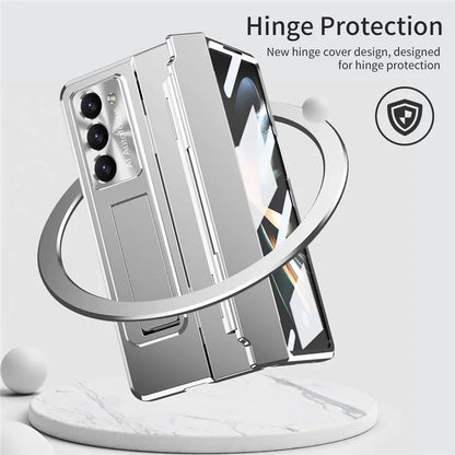 For Samsung Galaxy Z Fold6 5G Case Hinge Protection PC Phone Cover with Kickstand
