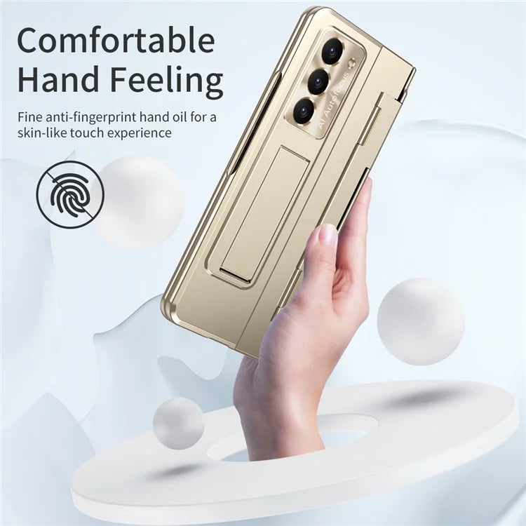 For Samsung Galaxy Z Fold6 5G Case Hinge Protection PC Phone Cover with Kickstand