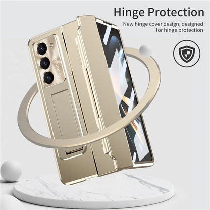 For Samsung Galaxy Z Fold6 5G Case Hinge Protection PC Phone Cover with Kickstand