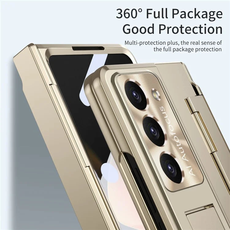 For Samsung Galaxy Z Fold6 5G Case Hinge Protection PC Phone Cover with Kickstand