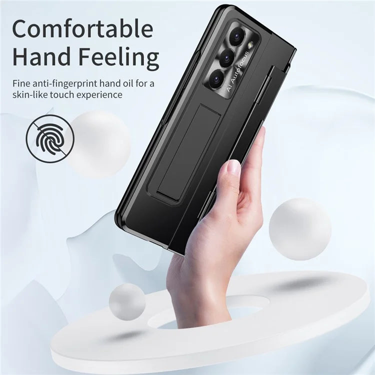 For Samsung Galaxy Z Fold6 5G Case Hinge Protection PC Phone Cover with Kickstand