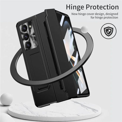 For Samsung Galaxy Z Fold6 5G Case Hinge Protection PC Phone Cover with Kickstand