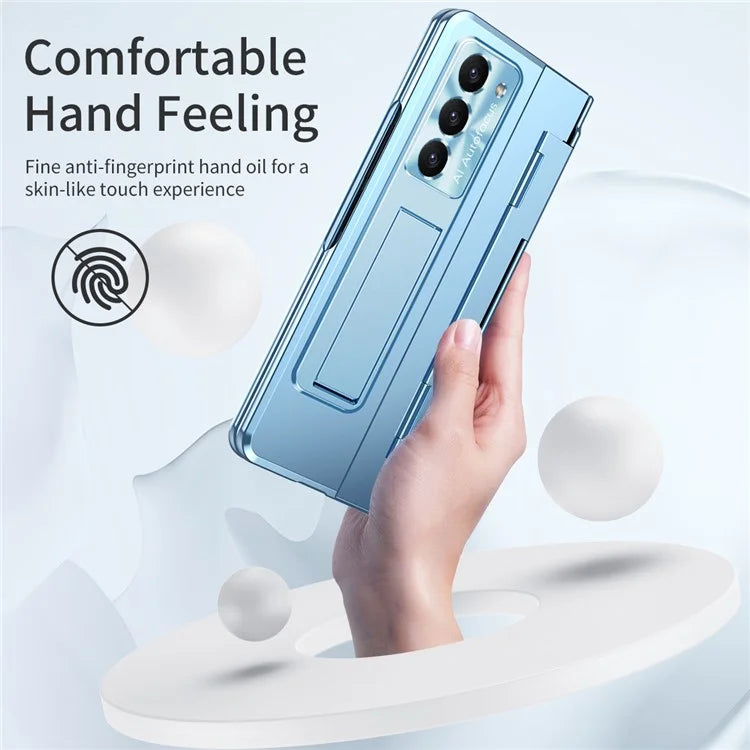 For Samsung Galaxy Z Fold6 5G Case Hinge Protection PC Phone Cover with Kickstand