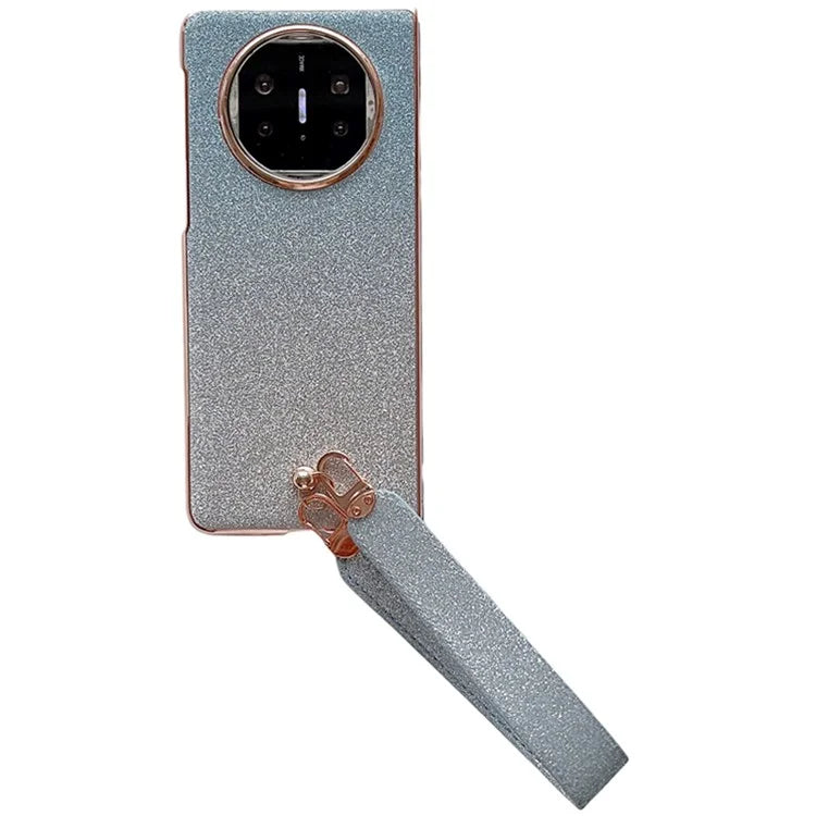 For Huawei Mate X3 5G Case Bling Glitter Hard PC Phone Cover with Wrist Strap