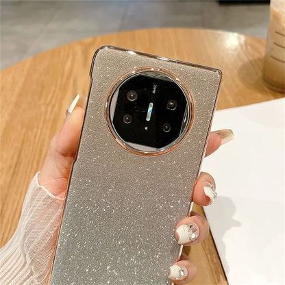 For Huawei Mate X3 5G Case Bling Glitter Hard PC Phone Cover with Wrist Strap