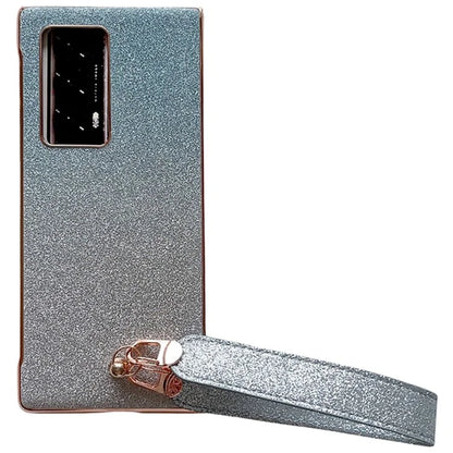 For Huawei Mate X2 Shockproof Case Bling Glitter Hard PC Phone Shell with Wrist Strap