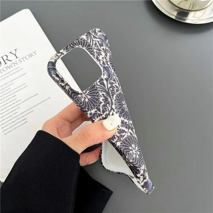 ARU For iPhone 15 Pro Max Case Flower Pattern Matte Flexible TPU Phone Cover