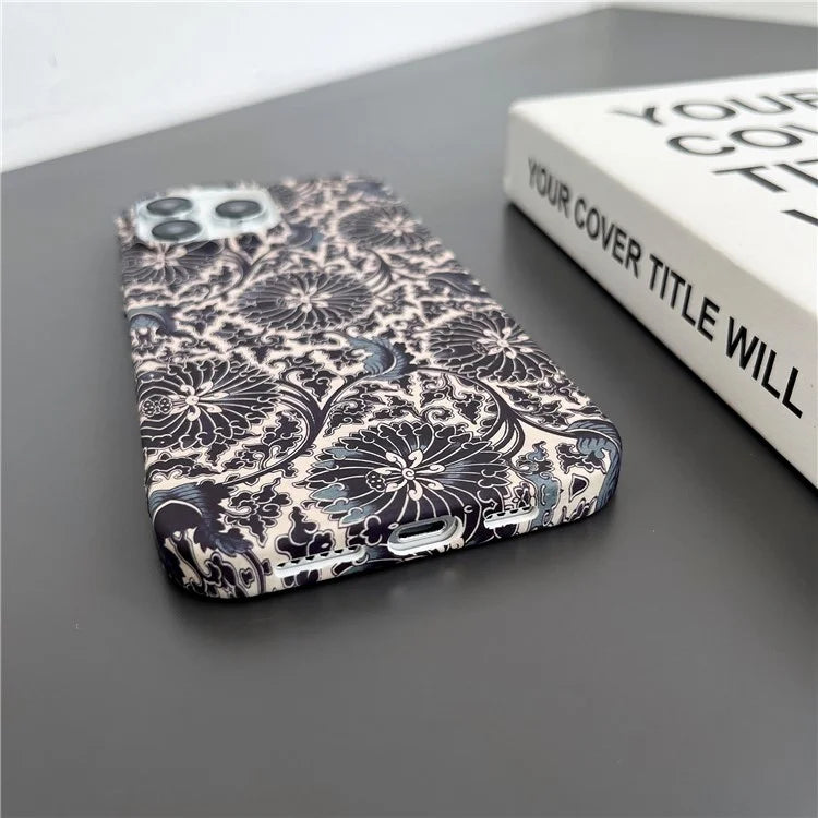 ARU For iPhone 15 Pro Max Case Flower Pattern Matte Flexible TPU Phone Cover