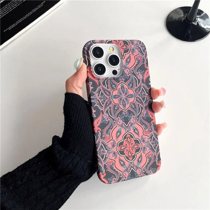 ARU For iPhone 15 Pro Max Case Flower Pattern Matte Flexible TPU Phone Cover