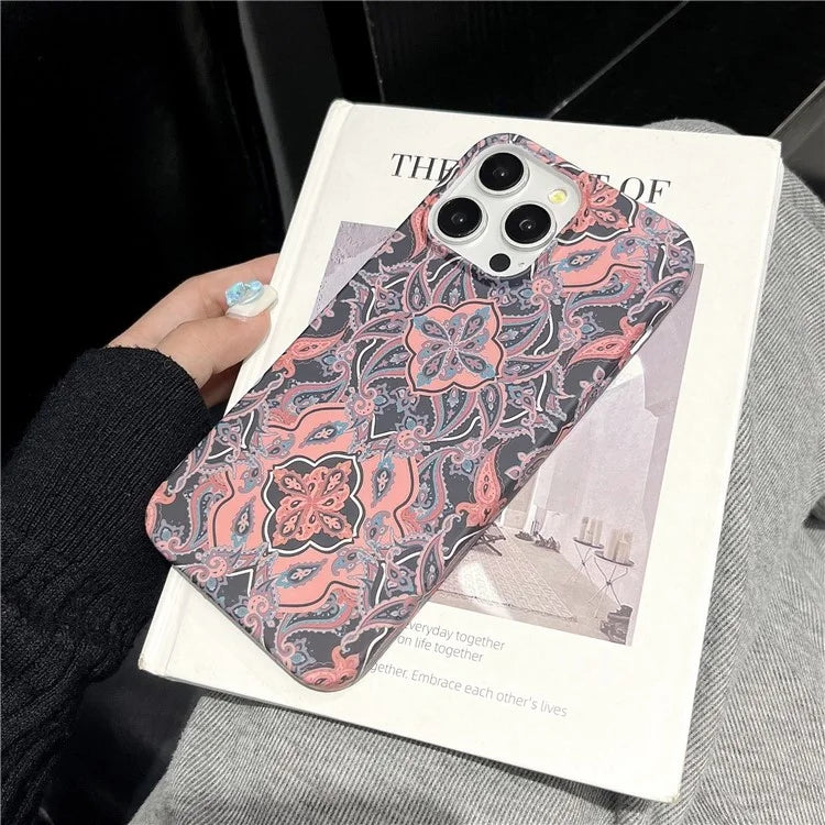 ARU For iPhone 15 Pro Max Case Flower Pattern Matte Flexible TPU Phone Cover
