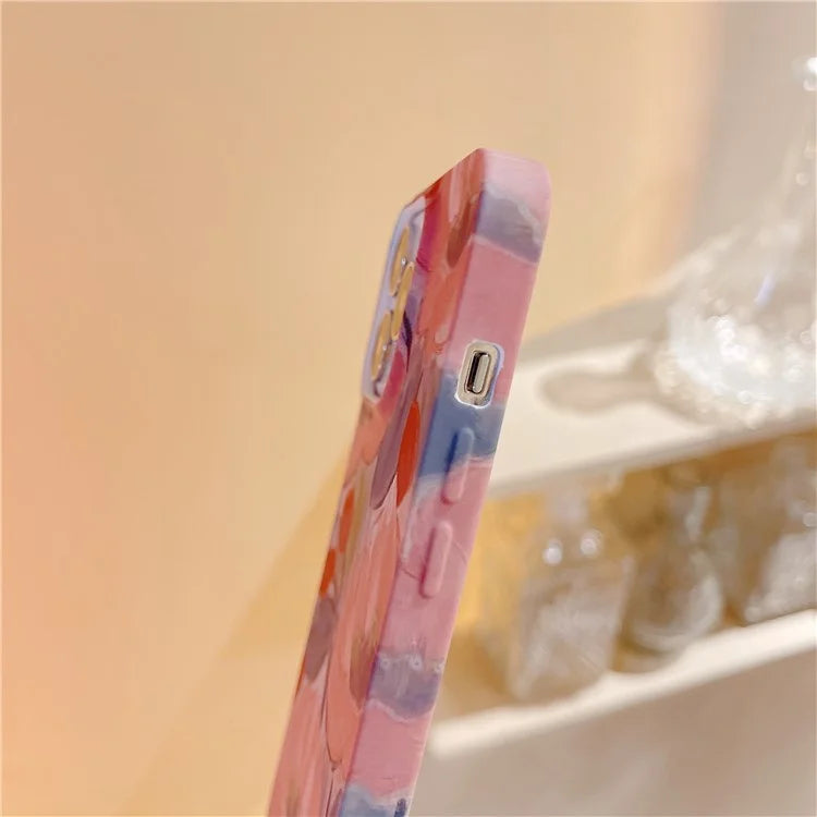 ARU For iPhone 13 Pro Matte TPU Phone Case Anti-Drop Phone Protective Cover Water Transfer Printing Design