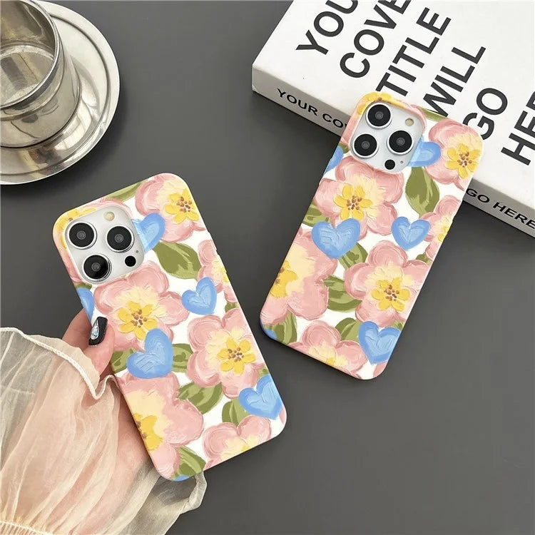 ARU For iPhone 14 Pro Case Water Transfer Printing Matte TPU Shockproof Phone Cover