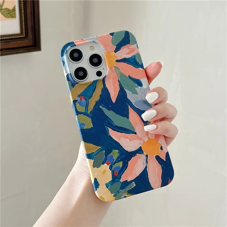 ARU For iPhone 14 Pro Case Water Transfer Printing Matte TPU Shockproof Phone Cover