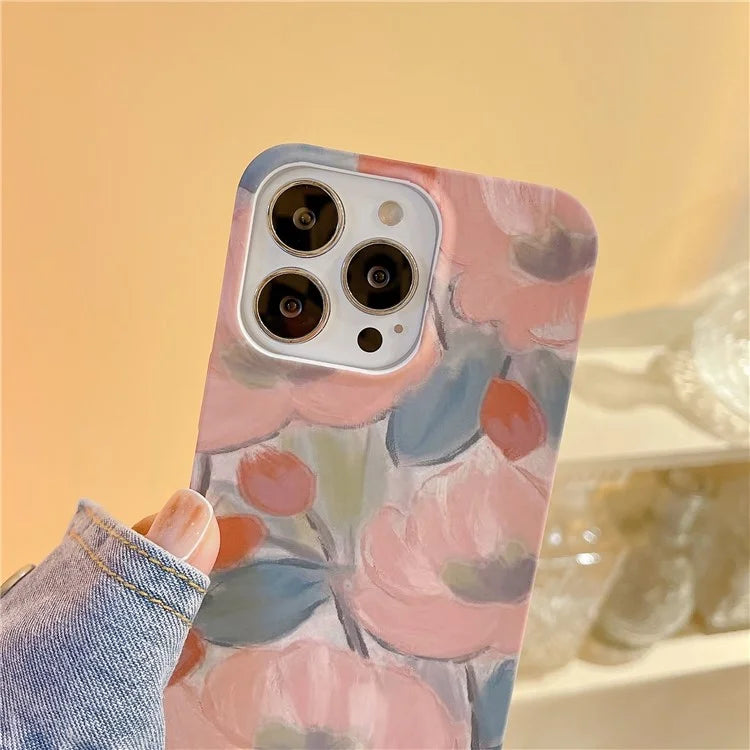 ARU For iPhone 14 Pro Case Water Transfer Printing Matte TPU Shockproof Phone Cover