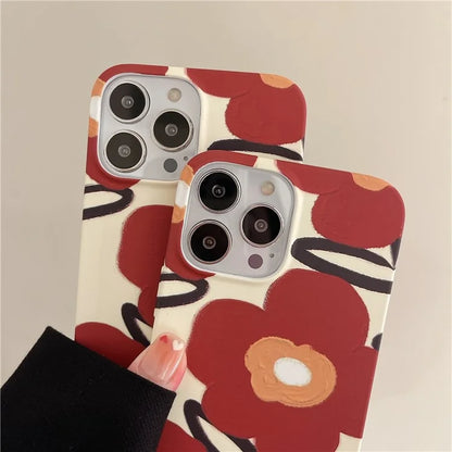 ARU For iPhone 14 Pro Case Water Transfer Printing Matte TPU Shockproof Phone Cover