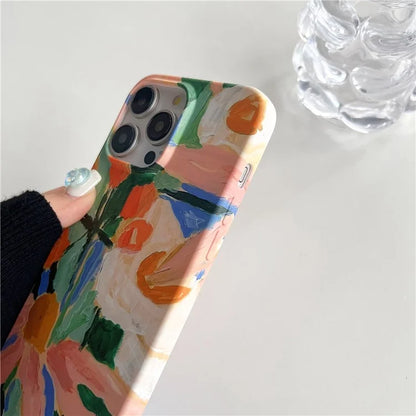 ARU For iPhone 13 Pro Max 6.7 inch Case Water Transfer Printing Matte Soft TPU Phone Cover