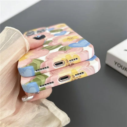 ARU For iPhone 13 Pro Max 6.7 inch Case Water Transfer Printing Matte Soft TPU Phone Cover
