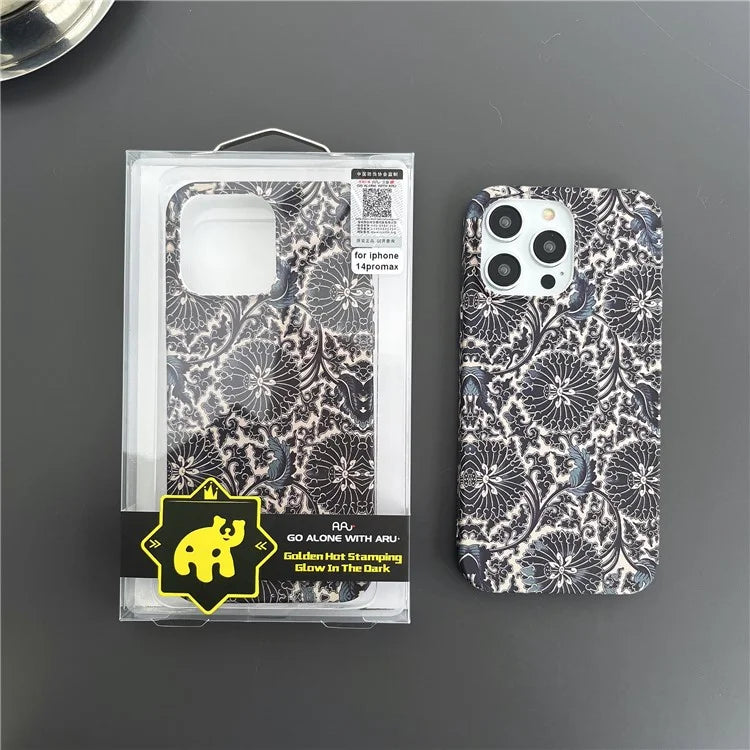 ARU For iPhone 13 Pro Max 6.7 inch Case Water Transfer Printing Matte Soft TPU Phone Cover