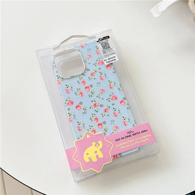 ARU For iPhone 13 Pro Max 6.7 inch Case Water Transfer Printing Matte Soft TPU Phone Cover