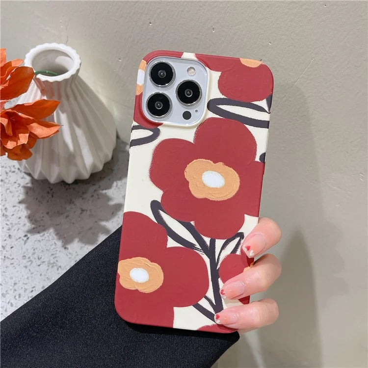 ARU For iPhone 13 Pro Max 6.7 inch Case Water Transfer Printing Matte Soft TPU Phone Cover