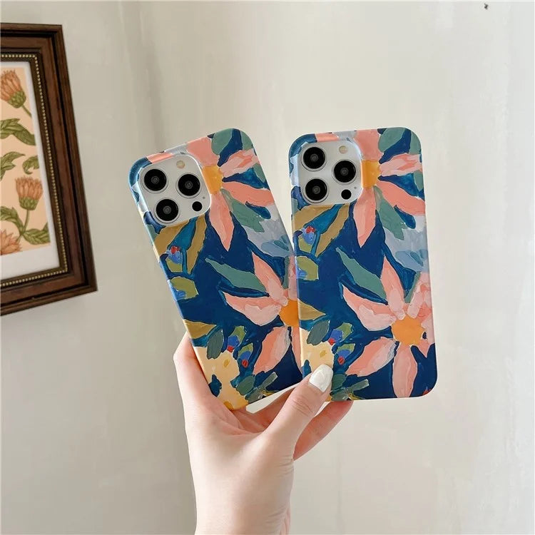 ARU For iPhone 14 Pro Max Case Matte Water Transfer Printing TPU Phone Protective Cover