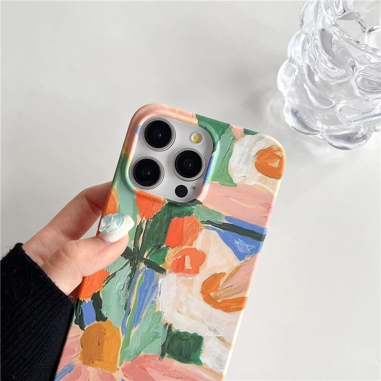 ARU For iPhone 14 Pro Max Case Matte Water Transfer Printing TPU Phone Protective Cover