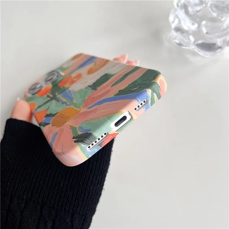 ARU For iPhone 14 Pro Max Case Matte Water Transfer Printing TPU Phone Protective Cover