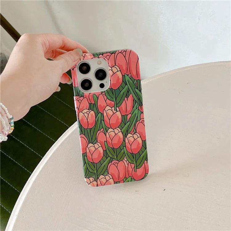 ARU For iPhone 13 Pro 6.1 inch TPU Case Stylish Water Transfer Printing Phone Cover
