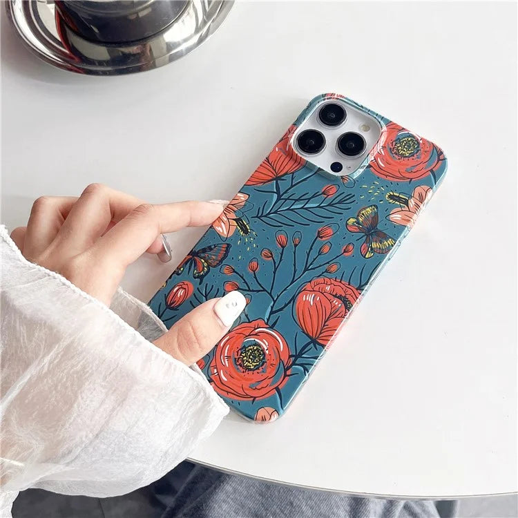 ARU For iPhone 13 Pro 6.1 inch TPU Case Stylish Water Transfer Printing Phone Cover