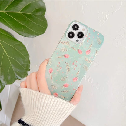 ARU For iPhone 13 Pro 6.1 inch TPU Case Stylish Water Transfer Printing Phone Cover